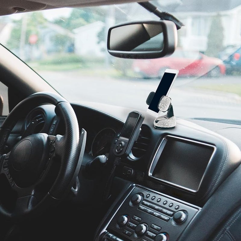 حامل هاتف السيارة العالمي الأبيض لتثبيت على لوحة القيادة مع ترصيع الماس لملاحة GPS - Image 5